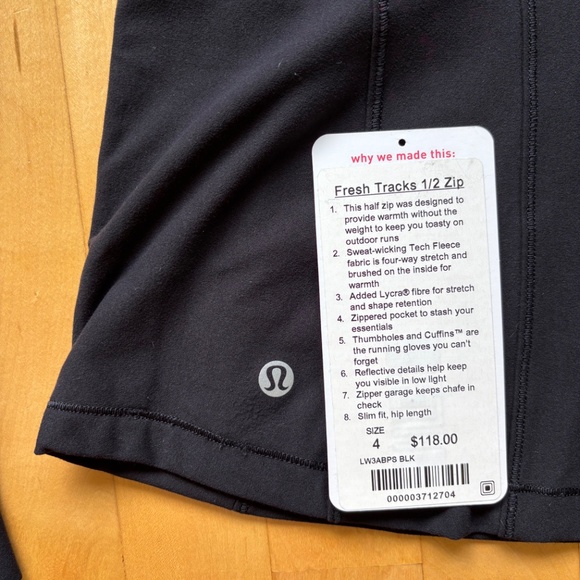 Lululemon Fresh Tracks 1/2 Zip - Black - Size 4 - Picture 6 of 7